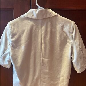 Cropped blazer linen light beige color size S